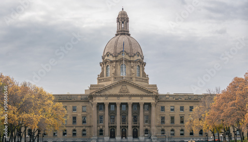 Government building, capitol, surrounded by autumn colors, Edmonton, Canada