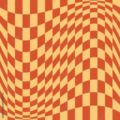 1970 Wavy Swirl Seamless Pattern in Orange and Pink Colors. Seventies Style, Groovy Background