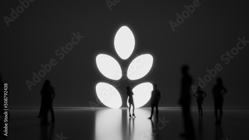 3d rendering people in front of symbol of gluten on background
