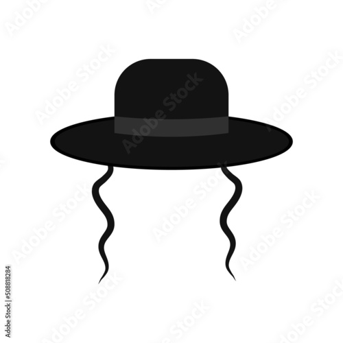 Isolated jewish rabbi hat on a white background, Vector illustration