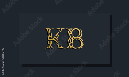 Luxury initial letters KB logo design. It will be use for Restaurant, Royalty, Boutique, Hotel, Heraldic, Jewelry, Fashion and other vector illustration