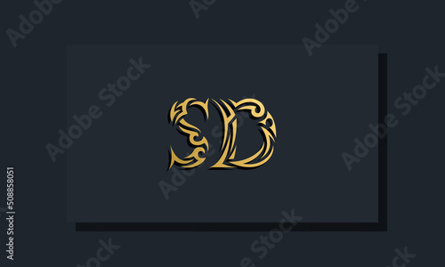 Luxury initial letters SD logo design. It will be use for Restaurant, Royalty, Boutique, Hotel, Heraldic, Jewelry, Fashion and other vector illustration