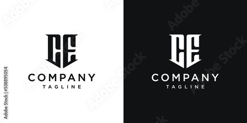 Creative Vintage Letter CE Monogram Logo Design Icon Template White and Black Background
