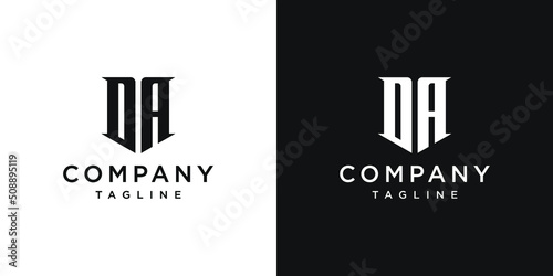 Creative Vintage Letter DA Monogram Logo Design Icon Template White and Black Background