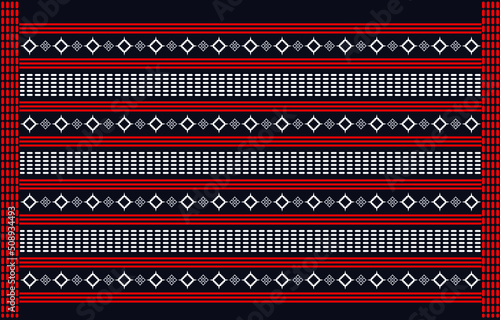 Beautiful hmong seamless pattern.red and white background. Aztec style, embroidery,vector,illustration.texture,fabric,clothing,wrapping,decorations,print and carpet.Geometric ethnic oriental pattern