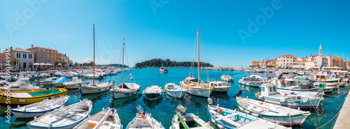 Beautiful city of Rovinj, Croatia, in summer