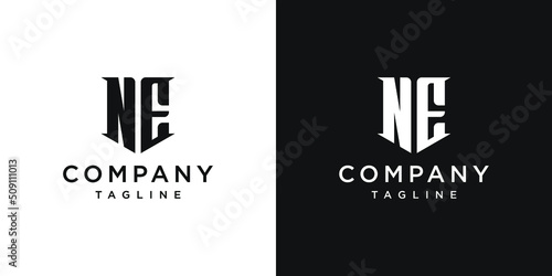 Creative Vintage Letter NE Monogram Logo Design Icon Template White and Black Background