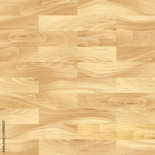 Realistic Light Brown Wood textured seamless pattern. Wooden plank, board, natural brown floor or wall repeat texture. Vector print for design, flat interior, decor, photo background