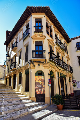 Guadix, Spain - 09 november 2019: Street of the Granada city of Guadix, in Andalucia, Spain
