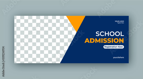 School admission web banner post or social media banner design