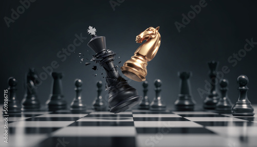 chess competition Concept of Strategy business ideas, chess battle, business strategy concept.3d rendering.