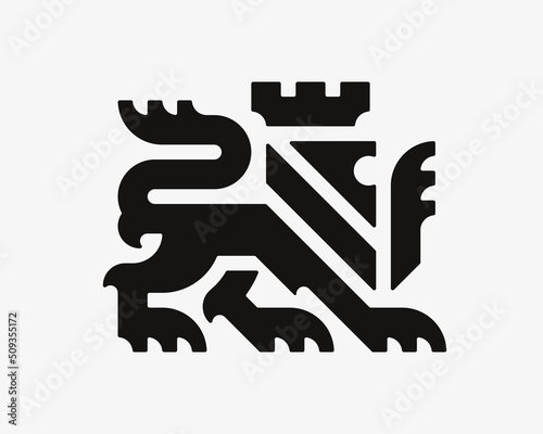 Lion modern logo. King heraldic emblem design editable for your business. Vector illustration.