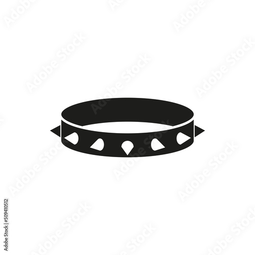 An icon of a collar with spikes. Simple flat vector illustration on a white background
