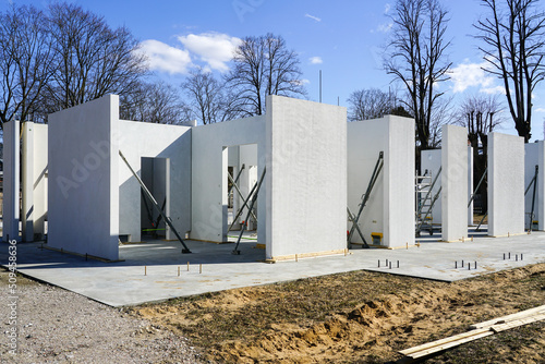 Construction of a new private house according to modern technology using prefabricated panels