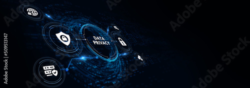 Cyber security data protection business technology privacy concept. 3d illustration.