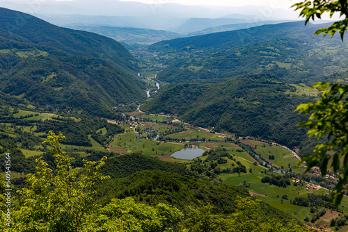 Mountain landscape in the central part of Bosnia and Herzegovina. Summer day.