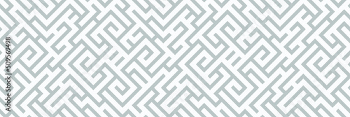 Vector widescreen seamless background. Maze backdrop. Labyrinth illustration.