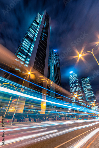 Nightlife and treachery. Cuatro Torres Business Area is a business park next to Paseo de la Castellana, in the La Paz neighborhood of Madrid, built on the land of the former Real Madrid Sports City