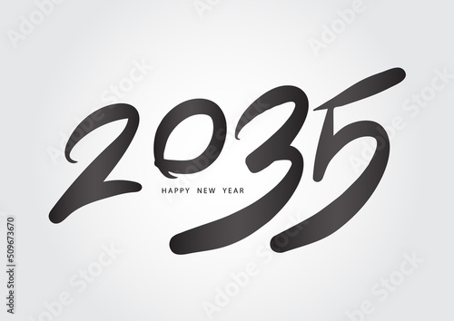 2035 year, happy new year 2035 vector, 2035 number design vector illustration, Black lettering number template