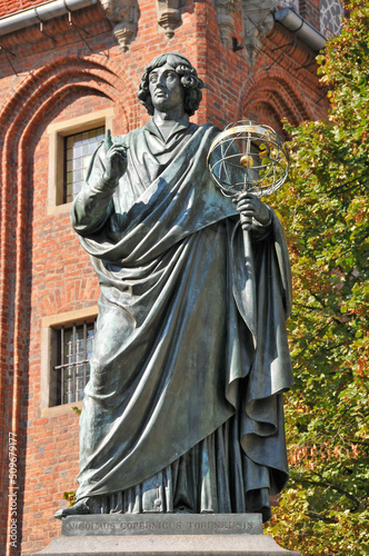Statue of Nicholas Copernicus in Torun, Kuyavian-Pomeranian Voivodeship, Poland