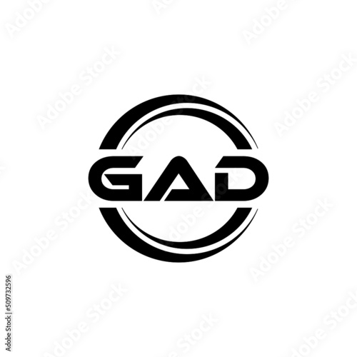 GAD letter logo design with white background in illustrator, vector logo modern alphabet font overlap style. calligraphy designs for logo, Poster, Invitation, etc.