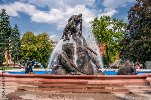 Fountain Potop in the park in Bydgoszcz, Kuyavian-Pomeranian Voivodeship, Poland