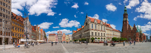 Market square in Wrocław, Lower Silesian Voivodeship, Poland