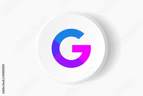 Initial Letter G Logo. Social media logo and icon. Blue, purple gradient on white isolated on background. Usable for business and branding logos. Flat vector logo design template element.