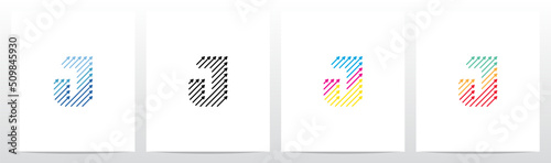 Diagonal Arrow Up Lines Letter Logo Design J