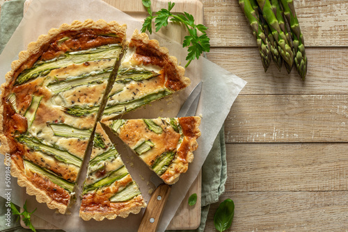 slices of savory asparagus tart