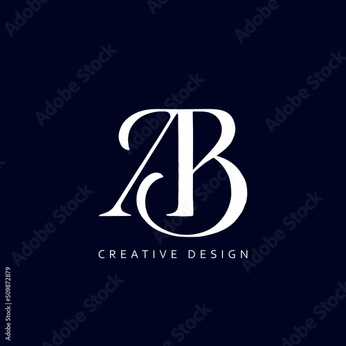 AB Logo Design, Creative Professional Trendy Letter AB Monogram in Black and White Color