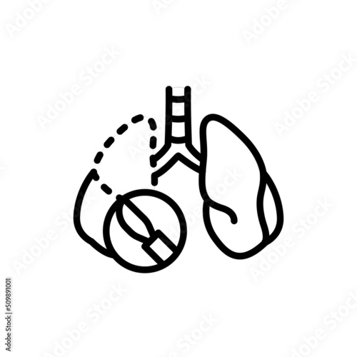 Resection of the lungs line icon. Isolated vector element.