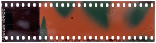 long 35mm film strip with empty or blank window element s