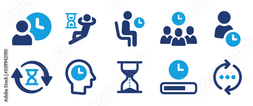 Waiting icon vector set. Wait time symbol collection.