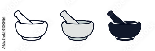 mortar and pestle icon symbol template for graphic and web design collection logo vector illustration