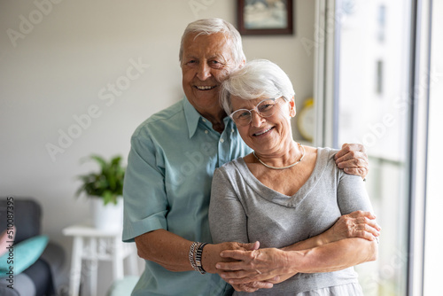 Happy senior couple at home 