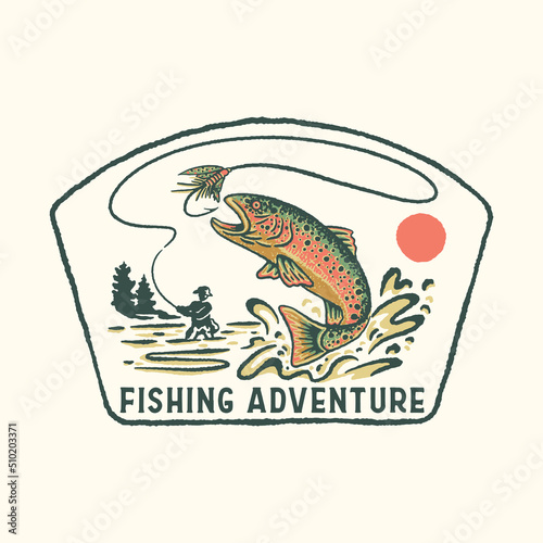 fishing vintage illustration design t shirt vintage