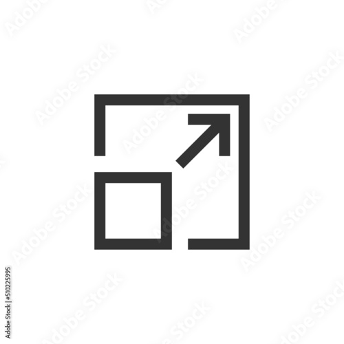 Compact size icon in flat style. Scale fit vector illustration on isolated background. Resize button sign business concept.