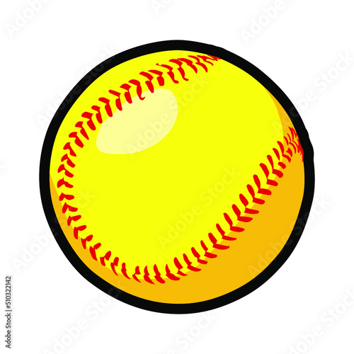 yellow softball ball sport icon