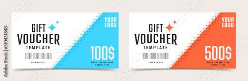 Gift voucher invitation card design set