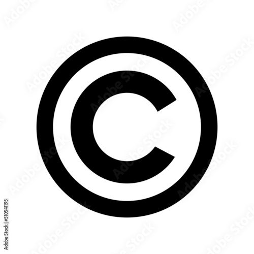 Copyright symbol isolated on white background vector