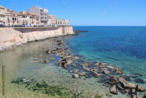 mediterranean coast in syracusa in sicily (italy)