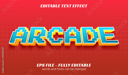 arcade pixel editable text style effect