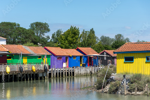 Ile d’Oléron (Charente-Maritime, France), les cabanes colorées du port de Château d'Oléron