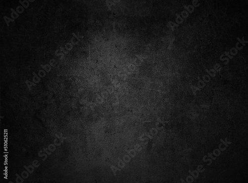 Dark black concrete wall background or texture