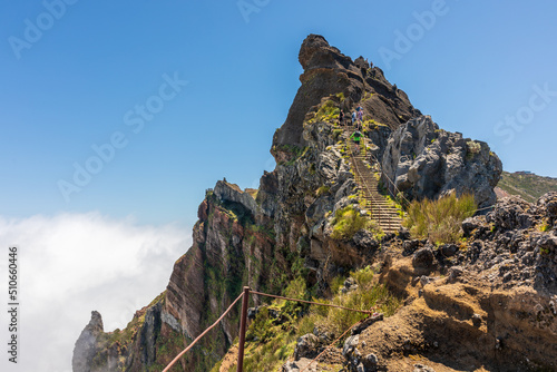 Madera szczyty w chmurach Pico Ruivo trail