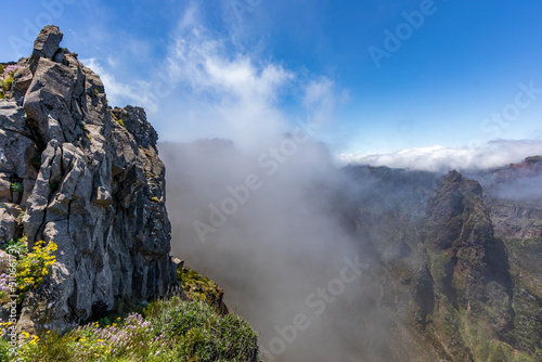 Krajobraz Madery - szlak na Pico Ruivo