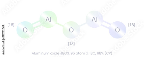 Aluminum oxide-18O3 structure icon with gradient. Vector illustration isolated on white background.