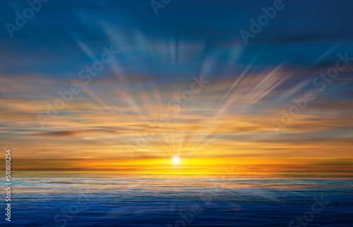 abstract nature background with clouds and ocean sunrise