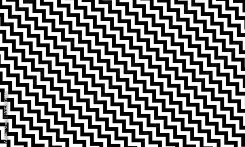 black zig zag pattern with white background colour and skew position